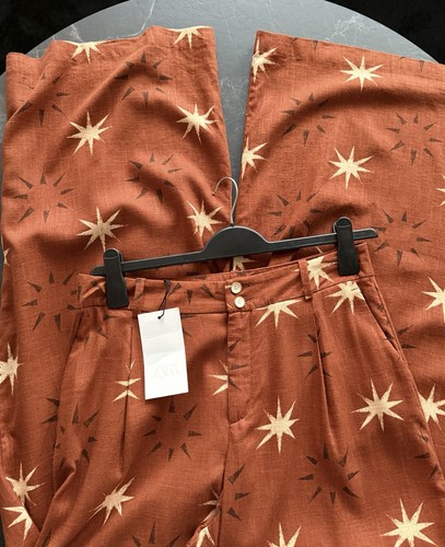 Pantalone misto lino stampa