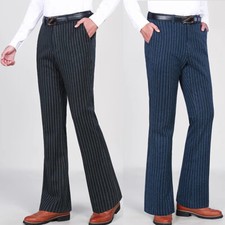 Pantaloni Flare Vintage A Zampa Di Elefante Da Uomo Casual Stripes Slim