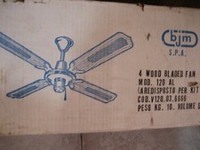 Ventilatore da soffitto con pale in legno e paglia di Vienna - D. 120 cm