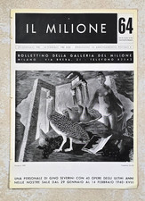 1940 BOLLETTINO DELLA GALLERIA DEL MILIONE MILANO N°64 ARTE Gino Severini