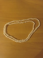 Collana Grande Con Perle Bigiotteria Bianca Ottime Condizioni Mai Utilizzata