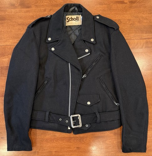 Giacca moto lana schott - lana,