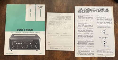Mcintosh mr80 sintonizzatore - mr80,