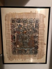 6 Quadro Papiro egiziano autentico con vetro e cornice