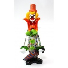 Clown murano glass h28cm - h28cm, made