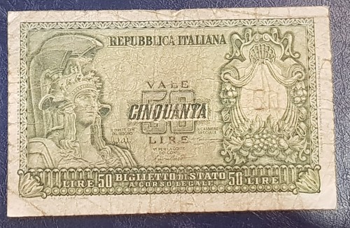 Banconota lire elmata firma - banconota, 50