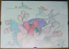 Quadro antico disegno pastello