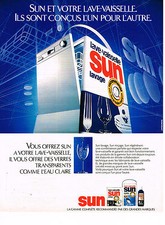 PUBLICITE ADVERTISING 054  1986  SUN   entretien pour lave vaisselle