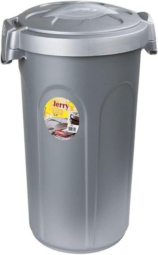 Bidone con coperchio grigio