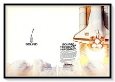 Pubblicità rivista HiFonics Car Audio Space Shuttle Discovery 2 pagine vintage 1991 stampa