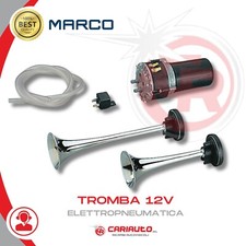 Avvisatore Tromba 12v Auto Due Cornetti Separati 2 Suoni Alternati MADE IN ITALY