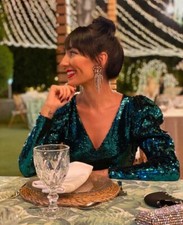 ZARA ABITO DRAPE' VERDE CON