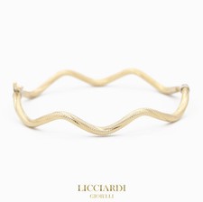 Bracciale donna rigido ondulato oro giallo 18kt