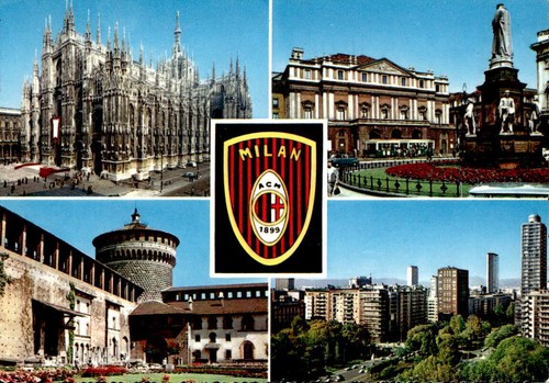 Cartolina calciatore milano - cartolina,