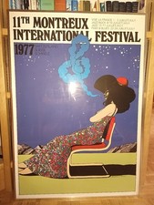 Montreux Jazzfestival 1977 XXL orig. Farbsiebdruck Milton Glaser / Gerahmt