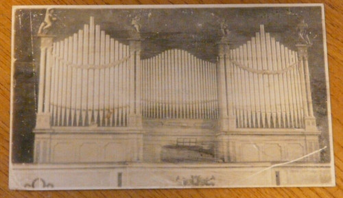 Cartolina con organo - cartolina, a