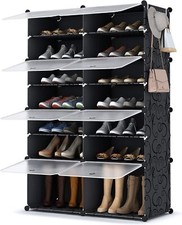 Scarpiera 8 porte, 28 paia di scarpe HOMIDEC nera