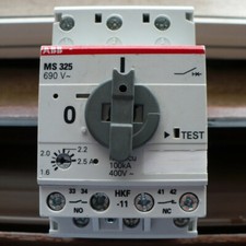 ABB MS 325 INTERRUTORE Salvamotore e relè termico 1,6   2,5A ON OFF DIN 100kA