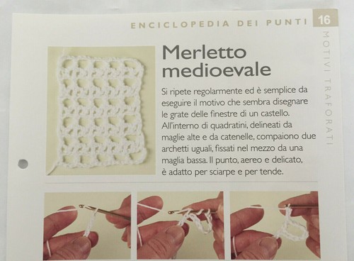 Scheda tecnica punti - punti, uncinetto