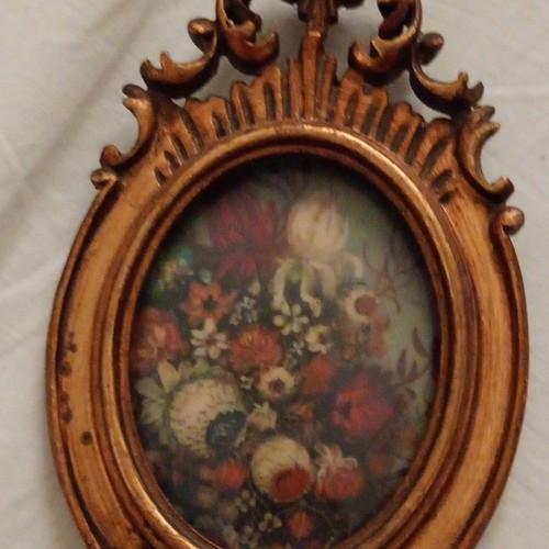 Quadro ovale cornice - quadro, dorata