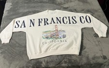 Felpa Abercrombie & Fitch uomo XL bianca San Francisco California pile