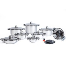 Set batteria pentole 18 pz in