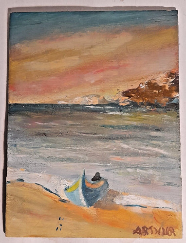 Arthur azzurro dipinto - azzurro, olio