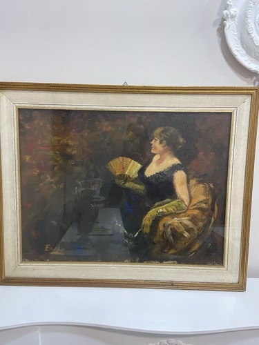 Quadro antico olio tela - quadro, su