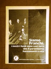 Fucile Franchi Garantito a vita Pubblicità vintage anni '70
