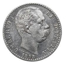 [NC] UMBERTO I - 2 LIRE 1898 - RARA - ARGENTO (nc9089)