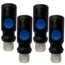 Confezione 4 Pulsanti Sicurezza Quick Connect Accoppiatore Aria 1/4" Femmina Industriale & ARO