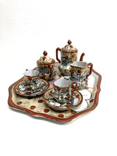 ANTICO SERVIZIO 2 TAZZINE caffè tè porcellana guscio d'uovo dipinto giapponese