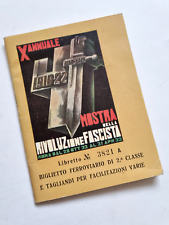 Mostra Rivoluzione Fascista Libretto Biglietto Ferroviario Tagliandi Fascismo