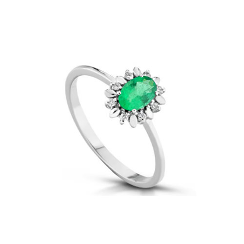 Anello smeraldo brillanti - anello,