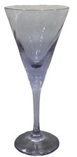 Bicchiere per liquore Blue Swirl Apertif - con stelo - flauto vintage da bar - 5,5" - usato in ottime condizioni