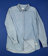 Wemoto camicia jeans denim shirts uomo usato XL azzurra manica lunga T8175