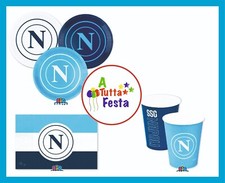 KIT ADDOBBI FESTA COMPLEANNO NAPOLI X6X12X24X30X42 PERSONE  PIATTI BICCHIERI T