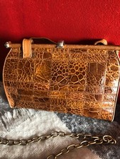 borsa originale zenith coccodrillo vintage anni ‘70 colore marrone e parti metal