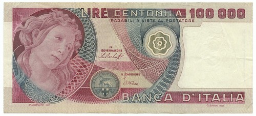 100000 lire banca - lire,
