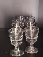 otto antichi bicchieri da bistrot in vetro di Altare