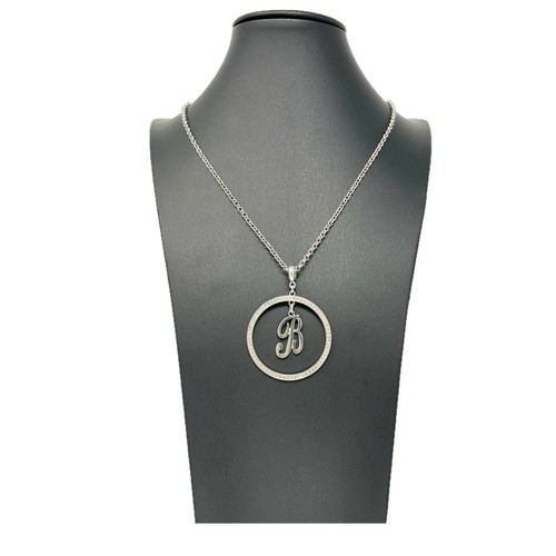 Collana lettera strass - ",