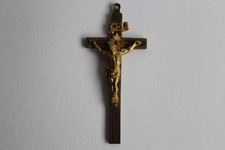Antica croce legno ottone XIX