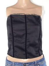 Cherimax Bustino Da Donna Nero Taglia S Top Semirigido Con Stecche Stile Vintage