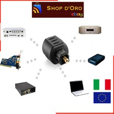 ADATTATORE OTTICO CAVO AUDIO DA JACK 3,5mm FEMMINA A CONNETTORE TOSLINK DIGITALE