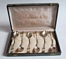 L68-6 CUCCHIAINI ARGENTO 800. SCATOLA ANGIOLETTO SPOON COFFEE COLLEZIONE REGALO