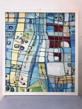 Quando Olio Su Legno Astratto