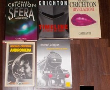 LOTTO 5 LIBRI MICHAEL CRICHTON RIVELAZIONI, SFERA, TIMELINE - 3 PRIME EDIZIONI
