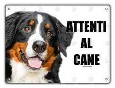 Cartello Attenti al cane Bovaro del Bernese metallo pvc targa