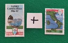 ITALIA  1987/1990 NAPOLI CAMPIONE D'ITALIA Calcio  2 francobolli USATI come foto