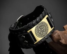 BRACCIALE UOMO PELLE/CUOIO FIBBIA POLSINO REGOLABILE